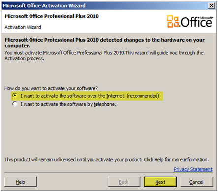 Activating Microsoft Office Professional Plus 2010